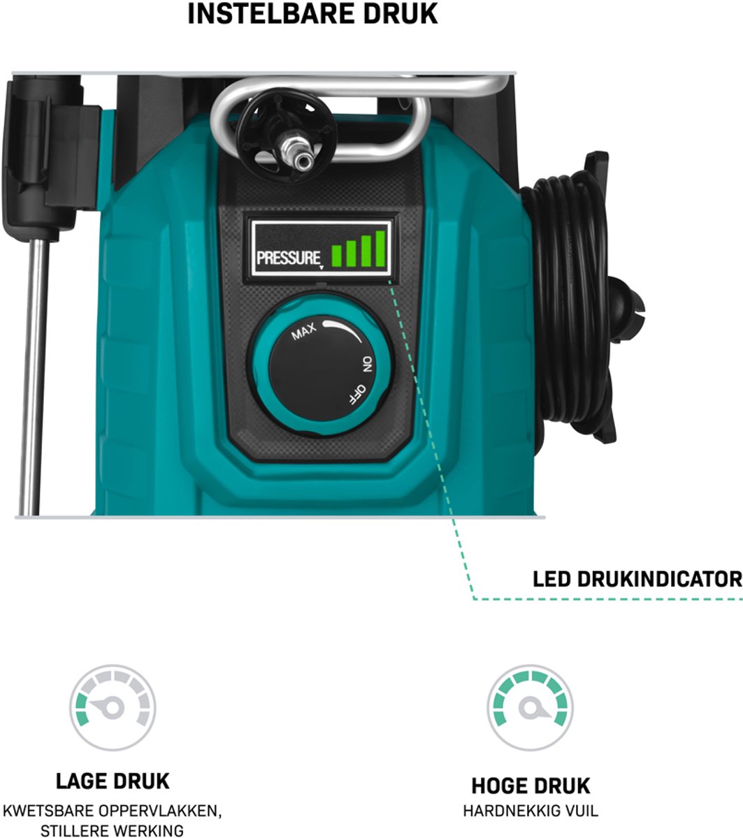 VONROC Hogedrukreiniger compleet met drukregelaar - Image 1