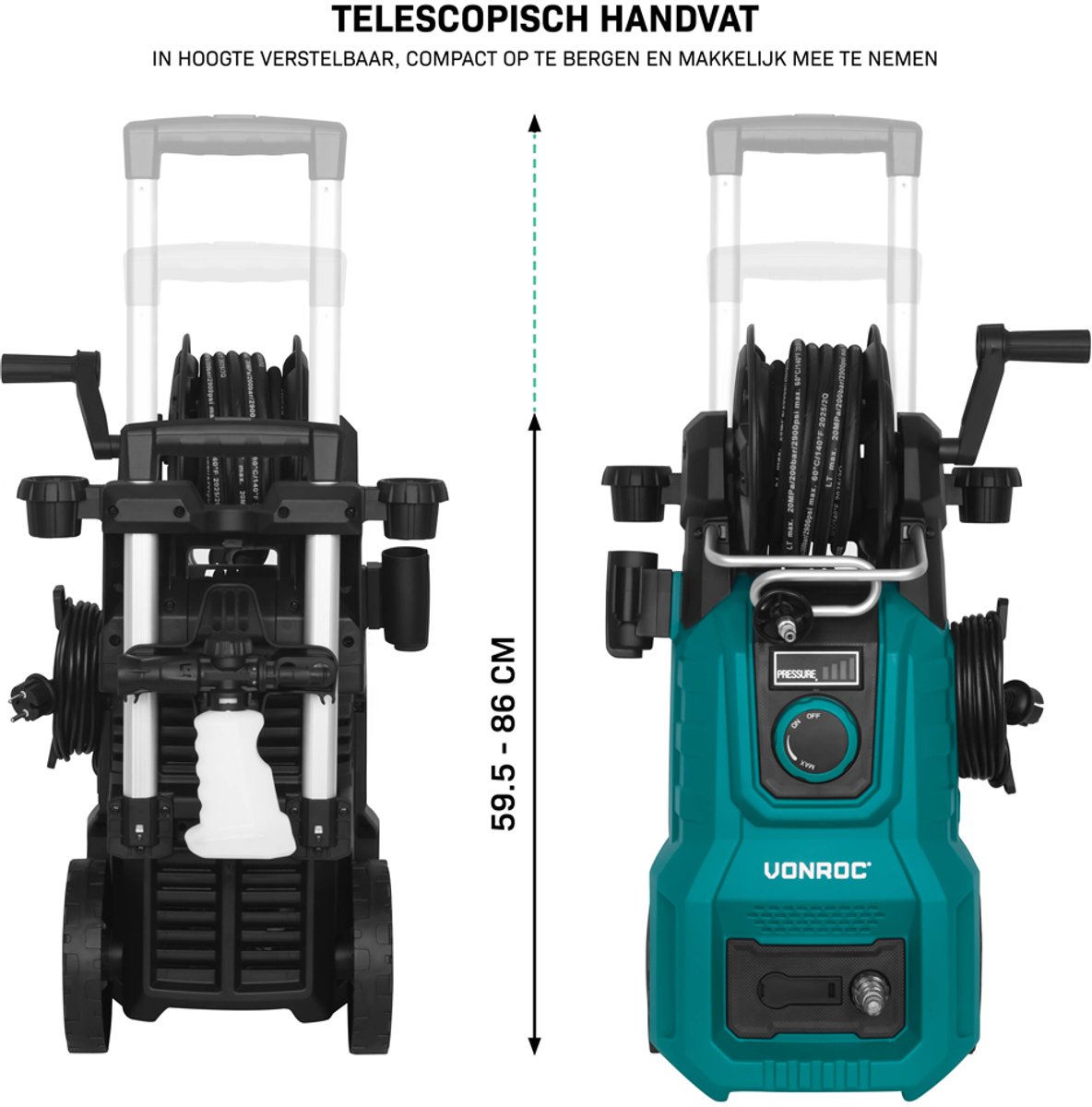 VONROC Hogedrukreiniger compleet met drukregelaar - Image 3