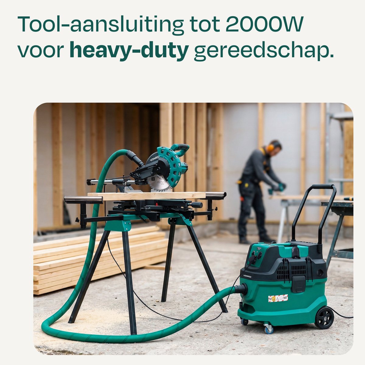 VONROC bouwstofzuiger nat/droog 1600W - Image 4