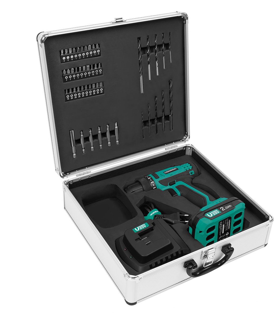 VONROC Accuboormachine 20V met accessoires en koffer - Image 1