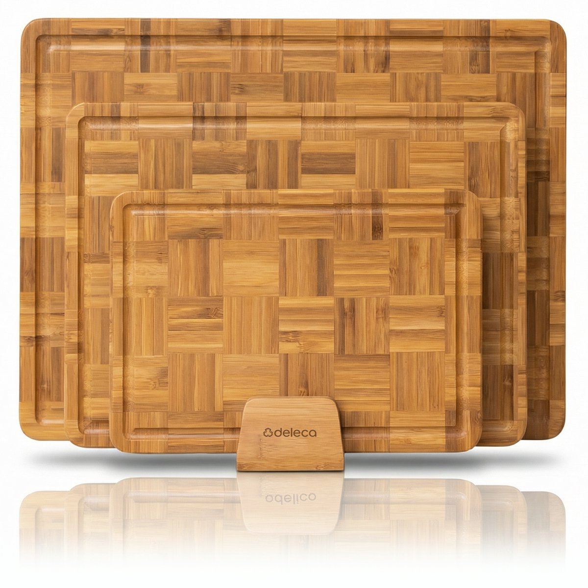 Deleca 3-delige Snijplankenset met houder