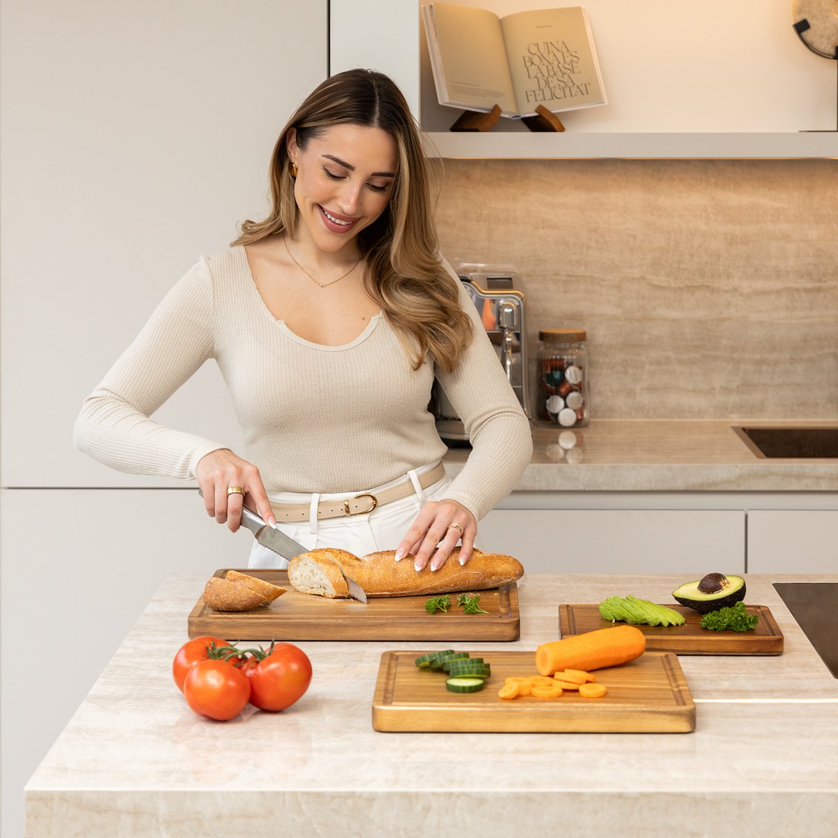 Deleca 3-delige Snijplankenset met houder (Acacia) - Image 2