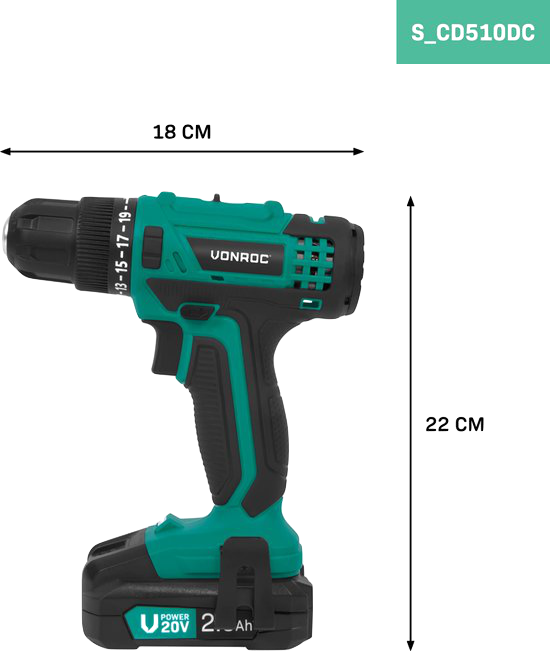 VONROC Accuboormachine - Image 1