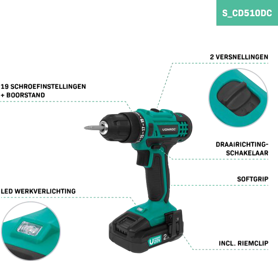 VONROC Accuboormachine - Image 2