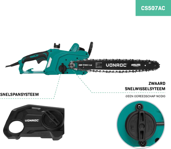 VONROC Elektrische Kettingzaag - Image 2